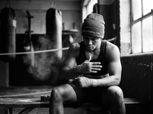 Load image into Gallery viewer, Get Physical.Com Logo Beanie — getting ready — black and white editorial