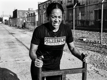 Load image into Gallery viewer, Consistent T-Shirt — running — black and white editorial