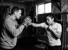 Load image into Gallery viewer, Get Physical Fighter Tees — coaching — black and white editorial
