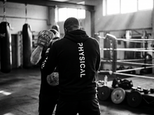 Load image into Gallery viewer, Physical Ambassador Hoodie — coaching — black and white editorial
