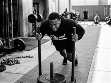 Load image into Gallery viewer, Mainland Hoodie — running — black and white editorial