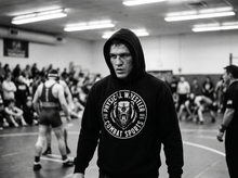 Load image into Gallery viewer, Physical Wrestler Hoodie — tournament — black and white editorial