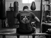 Load image into Gallery viewer, Skull Grappler T-Shirt — getting ready — black and white editorial
