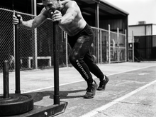 Load image into Gallery viewer, Physical Domain Sweats — running — black and white editorial