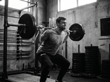 Load image into Gallery viewer, Physical Fighter Sweat Pants — lifting — black and white editorial